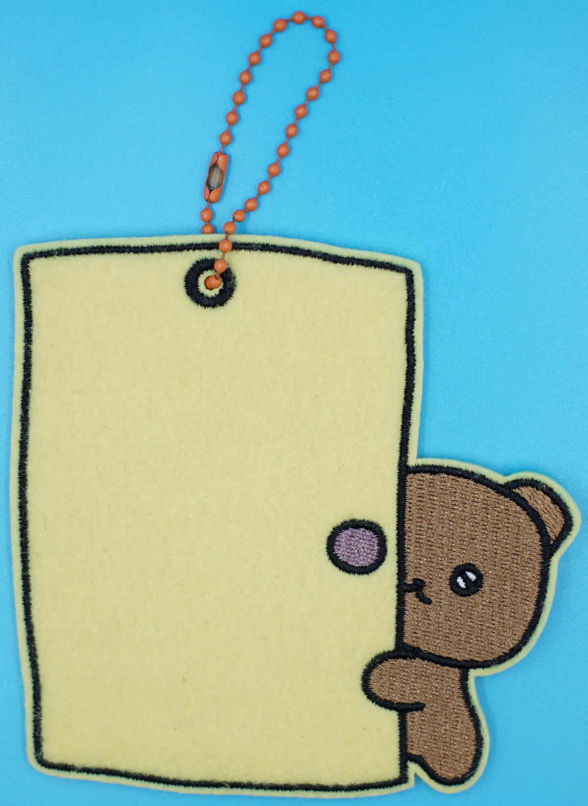 Bear hiding behind door - Bag Charm