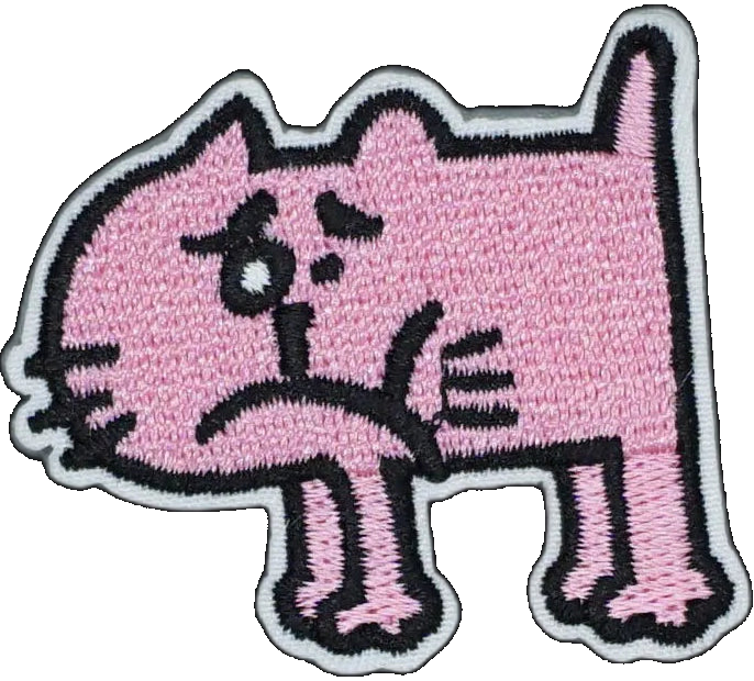 Quirky Pink Cartoon Cat