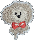 Terrier Dog with Red Ribbon