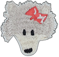 Borzoi Dog with Red Ribbon