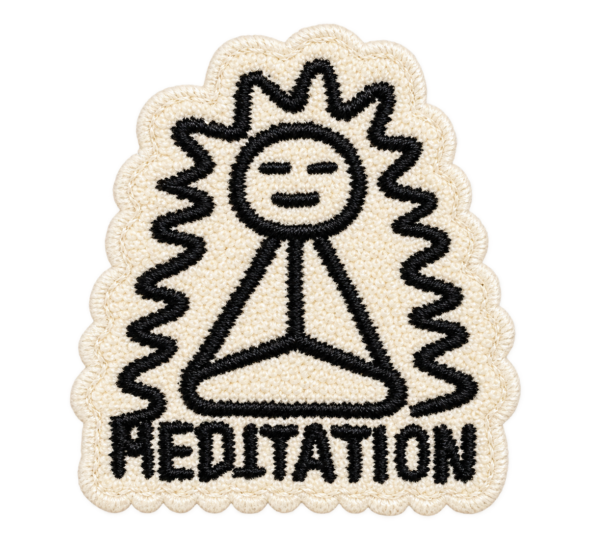 Meditation embroidered patch